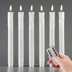 Eywamage White Melted Flameless Taper Candles with Remote - eywamage Christmas Window Candles, Halloween Candlesticks, Real Candles, Flameless Taper Candles, Led Taper Candles, Window Candles, Tapered Candles, Dinner Candles, Battery Operated Candles