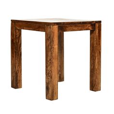 a small wooden table with two legs and a white top on an isolated white background