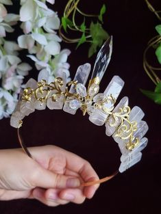 Rose Quartz Crystal Crown Tiara, Bohemian Wedding Quartz Tiara, Fairy Crown, Princess Quartz Crown, Raw Quartz Headband, Pink Quartz Crown - Etsy Fae Wedding, Quartz Tiara, Quartz Crown, Fantasy Crown, Crystal Crown Tiaras, Fairy Crown, Chandelier Crystal, Crown Tiara, Clear Quartz Point