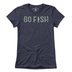 Go Fish T-Shirt - Chowdaheadz Lady L, Lady M, The Hustle, Going Fishing, Fishing T Shirts, Heather Blue, Navy Shirt, Look Stylish, Charcoal Color