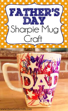 father's day mug with the words dad written on it and stars in the background