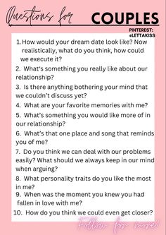 10 questions for couples to ask in a conversation Juicy Conversation Starters, Conversation Starters For Couples Funny, Facetime Conversation Starters, Couple Conversation Starters, Communication Journal, Flirty Conversation Starters, Rekindle Marriage