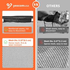 an info sheet describing the differences between mesh netting and other types of insect netting in different ways