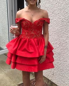 A-line Off The Shoulder Lace Short Ruffles Satin Homecoming Dresses – etyou Aramex Delivery, Lace Off The Shoulder Dress, Black Dress Style, Party Dress Lace, Homecoming Dress Short, Satin Homecoming Dress, Dresses Style, Lace Short, Off The Shoulder Dress