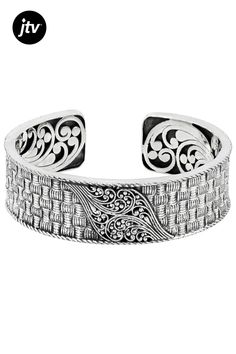 Introducing the Sterling Silver Woven Textured Cuff Bracelet from our Artisan Collection of  Bali���! This exquisite piece features a unique woven design that adds an elegant touch to any outfit. Crafted with precision using high-quality Sterling Silver, this cuff bracelet is sure to stand out. The oxidized finishing technique enhances its texture and depth, giving it a distinct look. Measuring 6.75 inches in length and 0.82 inches in width, this statement piece is perfect for adding flair to yo Elegant Bracelets With Interwoven Design As Gift, Elegant Bracelets With Interwoven Design For Gift, Elegant Cuff Bracelet With Intricate Design, Luxury Adjustable Cuff Bracelet With Intricate Design, Elegant Adjustable Woven Bracelets, Elegant Woven Adjustable Bracelets, Elegant Handmade Cuff Bangle, Bohemian Bangle Cuff Bracelet For Formal Occasions, Yellow Watches