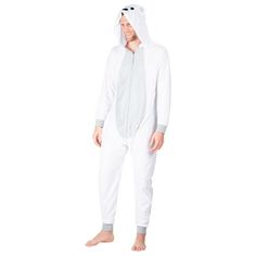 The SLEEPHERO Mens Adult Onesie is made from comfortable and breathable fleece. Wear it all day without gettging too hot! Our breathable fabric will keep you cool. Size: XL.  Color: White. Cheap Unisex White Onesie, Cheap White Unisex Onesie, White Cotton Onesie For Lounging, Winter White Onesie For Loungewear, White Winter Onesie For Loungewear, Casual Winter Onesie For Cosplay, Cheap White Christmas Onesie, White Winter Loungewear Onesie, Onesie Men