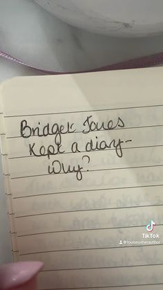 a notepad with writing on it that says, briage issues keep a diary