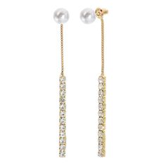 Pearl dangle earrings with detachable diamond Pearls and diamonds are a woman's best friends. These pearl dangle earrings feature a diamond pendant full of sparkling diamonds that will make you stand out from the crowd. The diamond pendant is removable and the pearl dangling earrings can be split into a dangling pendant and a 4-5mm pearl stud earrings. If you want to go to a party, wedding, etc., then these dangle pearl earrings will be a great addition to your outfit. Diamond dangle earrings fo Trendy Dangle Earrings For Anniversary, Minimalist Dangle Earrings With Diamond Accents, Diamond White Linear Drop Earrings, Dangle Pearl Earrings With Diamond Accents, Gift Pearl Dangle Earrings With Diamond Accents, Diamond White Dangle Linear Earrings As Gift, Trendy Dangle Linear Earrings For Formal Occasions, Diamond White Drop Earrings For Gift, Diamond White Linear Drop Earrings As Gift