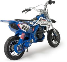 a toy dirt bike on white background with clipping for the handlebars and seat