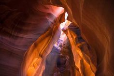 the light shines through the canyon's narrow slot in antelope national park