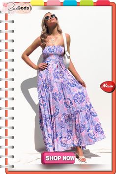 Chest-wrapped Sexy Backless Lace Floral Dress Flirty Ruched Maxi Dress For Beach, Flirty Ruched Maxi Dress For The Beach, Flirty Strapless Maxi Dress For Vacation, Flirty Strapless Maxi Dress For The Beach, Flirty Stretch Maxi Dress For The Beach, Stretch Bandeau Vacation Dresses, Stretch Bandeau Dress For Vacation, Vacation Stretch Bandeau Dress, Stretch Strapless Maxi Dress For Vacation