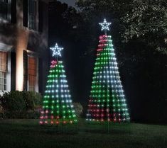 🌈Early Christmas Discounts🎄Multi-color LED animated outdoor Christmas tree Solar Christmas Decorations, Balcon Mic, Christmas Big Sale, Cane Decor, Xmas Decorations Outdoor, House Lights, Christmas Light Show, Exterior Christmas, Star String Lights