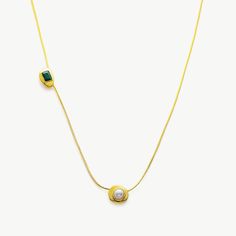 Gold Crystal Drop Necklace with a captivating emerald crystal pendant May Pearl Pendant Necklace, May Birthstone Pearl Pendant Necklace, Gold Emerald Necklace With Pearl Pendant As Gift, Gold Drop Necklace, Necklace C, Festival Shoes, Emerald Crystal, Sparkle Jewelry, Rich Green