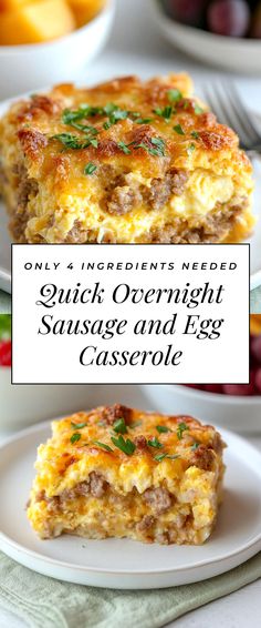 Image for Quick Overnight Sausage and Egg Casserole Overnight Egg Casserole With Bread, Egg Sausage Cream Cheese Casserole, Easy Breakfast Casserole Low Carb, 9x13 Breakfast Recipes, How To Make Breakfast Casserole, The Best Egg Casserole, Easy Breakfast Casserole Make Ahead, Egg Bake Sausage Hashbrown, Best Christmas Morning Casserole