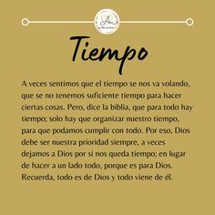 an image of a poem written in spanish on a yellow background with the words'tempo '