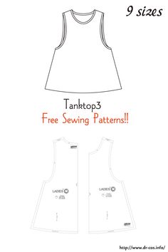 the tank top sewing pattern is shown