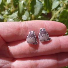 Studio Ghibli Totoro Stud Earrings Will Include Backings Casual Nickel-free White Earrings, Casual White Nickel-free Earrings, Totoro Earrings, Studio Ghibli Totoro, Ghibli Totoro, Glitter Stilettos, Tropical Earrings, Baublebar Earrings, Tory Burch Earrings