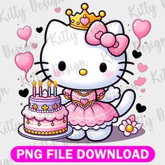 hello kitty birthday cake with pink dress and crown