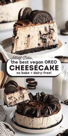 the best vegan oreo cheesecake no bake or dairy - free dessert