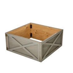 a wooden box with two sides cut out