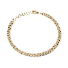 This Mini Pave Cuban Link Bracelet offers a classic and timeless design with a subtle sparkle and shine. This piece can be worn alone or layered with your favorite bracelets. Available in 14K White, Yellow, and Rose Gold Diamond weight = 0.63 carats Bracelet length = 6-7 in, adjustable Cuban Link Bracelet, Sparkle And Shine, Cuban Link, Rose Gold Diamonds, Semi Precious Gemstones, Link Bracelets, Dream Closet, Gold Diamond, Semi Precious