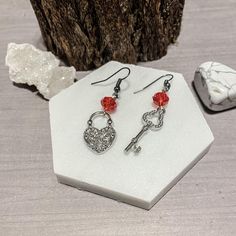 Handmade one of a kind dangle earrings. If you have any questions about any of the items please don't hesitate to message me. Key Earrings, Locks & Key, Jewelry Earrings Dangle, Etsy Earrings, Wedding Gifts, Dangle Drop Earrings, Accessory Gift, Dangle Earrings, Jewelry Earrings