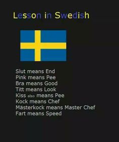 a black background with the words lesson in swedish and an image of a flag on it