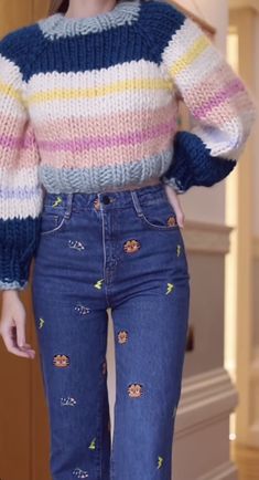 Marzia Kjellberg Outfits, Cute Knitted Sweaters, Picture Sweater, Marzia Kjellberg, Crochet Shirts, Crochet Sweater Design, Long Blouse Designs, Prettiest Celebrities, Simple Saree Designs