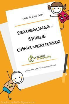 two children are standing next to a paper with the words bewegungs - spiele on it