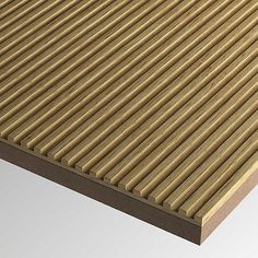 a close up view of a wooden decking board with vertical slats on it