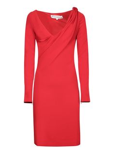 67% Polyester, 21% Polyamide, 12% Elastane Versace Leather Jacket, Red Drapes, Wang Dress, Draped Midi Dresses, Elegant Midi Dresses, Fitted Midi Dress, Zimmermann Dress, Ruched Midi Dress, V Neck Midi Dress