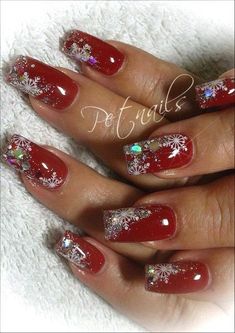 Diy Christmas Nail Designs, Holiday Nails Easy, Holiday Nail Designs, Xmas Nails