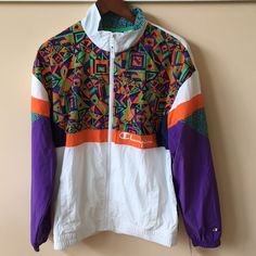 Nwt Champion X Mtv Windbreaker In Size M. Brand New With Tag. 1990s Men, Yellow Windbreaker, Red Windbreaker, Champion Pullover, Champion Jacket, Mens Windbreaker, Packable Jacket, Pullover Windbreaker, Vintage Champion