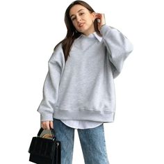 Wrap yourself in the cozy embrace of our Gianna oversized hoodie, your new autumn and winter essential! 🍂 Embrace the chilly vibes with this ultra-soft sweatshirt, expertly crafted from a luxurious blend of 30% cotton for that unmatched comfort you crave. With its loose fit and long sleeves, this hoodie is your go-to layering piece, effortlessly adding a dose of street-smart style to your wardrobe. Whether you're out and about running errands or enjoying a lazy day at home, this pullover promis Solid Color Hoodie Sweatshirt For Everyday, Everyday Long Sleeve Fleece Hoodie, Everyday Fleece Hoodie, Trendy Winter Sweatshirt For Layering, Long Sleeve Fleece Hoodie For Everyday, Fleece Hoodie With Long Sleeves For Everyday, Cozy Gray Sweatshirt For Layering, Trendy Gray Sweatshirt For Layering, Everyday Cozy Fit Long Sleeve Hoodie