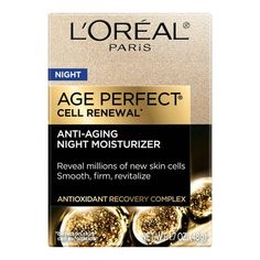 L Oreal Paris Age Perfect Cell Renewal Night Moisturizer, 1.7 Fl Oz Anti Aging REVEAL MILLIONS OF NEW SURFACE CELLS VISIBLY YOUNGER SKIN: Age Perfect Cell Renewal Night Moisturizer is an anti-aging face cream suitable for use every night. Day Moisturizer, Perfect Cell, Night Moisturizer, Anti Aging Eye Cream, Aging Face, Anti Aging Face Cream, Younger Skin, Eye Anti Aging, Perfect Night