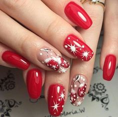 Christmas nail art design; Christmas nail art design stiletto; simple Christmas nail art design.Stiletto Nail Art;Red Stiletto Nail Art; Red Nail Art; Xmas Nail Art, Red Nail Art, Christmas Nails Easy, Cute Christmas Nails, Christmas Gel Nails, Her Nails, Nail Candy, Christmas Nail Art Designs, Holiday Nail Art