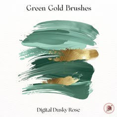 green and gold brush strokes are featured on the cover of digital dusty rose's book