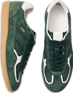 Green suede sneakers with white leather details Coming in fall’s favorite shade of green, the Tb.490 sneaker is made from suede with white leather details. Designed in a low-top silhouette sitting on rubber soles, it’s complete with plenty of classic features, including subtle perforation and logo stamps. 50th Clothing, Vegan Boots, Sustainable Leather, New Sneakers, Green Suede, Logo Stamp, Suede Sneakers, Winter Sale, Green Leather