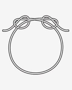 a black and white line drawing of a circle with two loops tied together in the middle