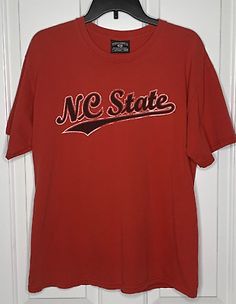 NC State T Shirt Tee Large Red Wolfpack All Cotton Steve and Barrys  | eBay University Red Crew Neck T-shirt For College, Red Crew Neck T-shirt For College, Red Crew Neck Top For College, Casual Red T-shirt For Sports, Red School Spirit T-shirt For Sports, Red College Fan Apparel T-shirt, Pre-shrunk University Red T-shirt For College, Red Short Sleeve School Spirit Top, Casual University Red T-shirt For Streetwear