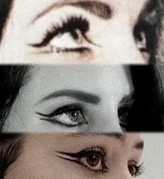 double winged eyeliner Double Eyeliner, 60s Makeup, Graphic Eyeliner, Hairstyles Women, Dope Makeup, Priscilla Presley, Dark Makeup, Winged Liner