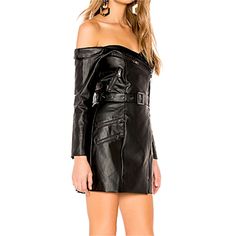 Never Worn. Sz Xs Moto Dress, Friends Black, Friends Dresses, Leather Ideas, Xs Dresses, Leather Moto, Lovers And Friends, Braided Leather, Dresses Xs