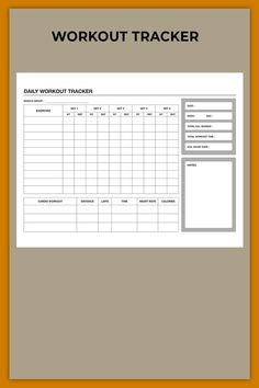 Workout Tracker Printable