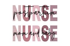 the words nurse and nurse are in black ink on white paper, with pink letters