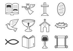 Christian Vector Art, Pictorial Logos, Religion Drawing, Cross Silhouette, Education Clipart, Christian Graphic Design