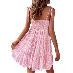 Pink A-line Layered Chiffon Floral Dress Chiffon Floral Dress, Floral Chiffon Dress, Chiffon Floral, Dresses Floral, Floral Dresses, Floral Chiffon, Women Dresses, Floral Dress, A Line