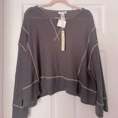 Brand New Women’s Size Small Open To Offers:) Fast Shipping Cozy Long Sleeve Gray Top, Cozy Gray Long Sleeve Top, Gray Relaxed Fit Tops For Winter, Cozy Gray Tops For Layering, Comfy Gray Winter Tops, Oversized Gray Comfy Top, Comfortable Gray Long Sleeve Sweater, Oversized Comfy Gray Top, Gray Oversized Comfy Top