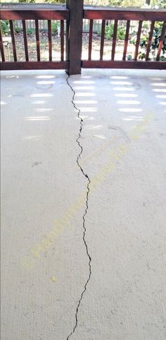 Repair Cracked Concrete, Patio Repair, Cracked Concrete, Concrete Patio Makeover, Concrete Repair, Small Outdoor Patios, Concrete Patios, Patio Slabs, Painted Front Porches