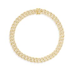 Necklace has an overall length of 16 inches and a width of 13mm. SKU ASNY55011591Z16 Carat Weight 18.98ct Diamonds Main Stone Diamond Metal Type 14KT Yellow Gold Cuban Link Cubic Zirconia Chain Necklace, Cuban Link Cubic Zirconia Necklace With Gold Chain, Formal Jewelry With 17 Jewels Chain Link, Yellow Gold Cuban Link Necklace With Cubic Zirconia, Classic Cubic Zirconia Chain Necklaces, Classic Cubic Zirconia Chain Necklace, Crystal Cuban Link Necklace With Adjustable Chain, White Cuban Link Necklaces With Gold Chain, Cubic Zirconia Curb Chain Necklace