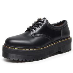 Olivia Mark - Premium Leather Low-cut Platform Martin Shoes with Thick Sole, Round Toe, and Casual Loafers Design Martin Shoes, Motorcycle Shoes, Doc Martin, Casual Loafers, Black Leather Shoes, Leather Shoes Woman, Thick Heels, Doc Martens, Platform Boots